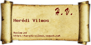 Herédi Vilmos névjegykártya